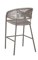 Indoor/Outdoor Metal Armed Barstool with Taupe Terylene Fabric Seat and Back