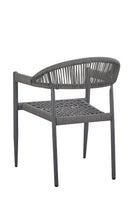 Patio Armchair with Dark Gray Metal Frame and Terylene Woven Seat & Back