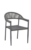 Patio Armchair with Dark Gray Metal Frame and Terylene Woven Seat & Back