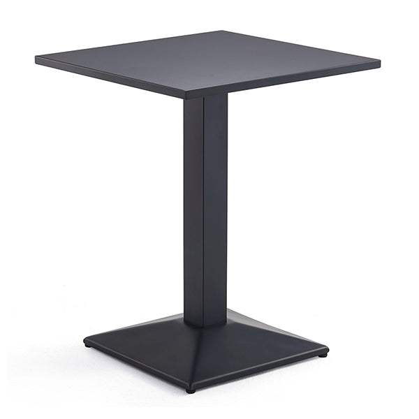 24"x 24" Indoor/ Outdoor Black Metal Table Set, Solid Top