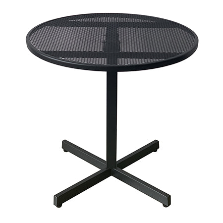 Outdoor Metal Folding Table in Black, 30" Round