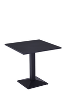 30"x 30" Indoor/ Outdoor Black Metal Table Set, Solid Top