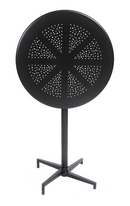 30 Round Indoor/Outdoor Bar Height Metal Folding Table in Black Finish