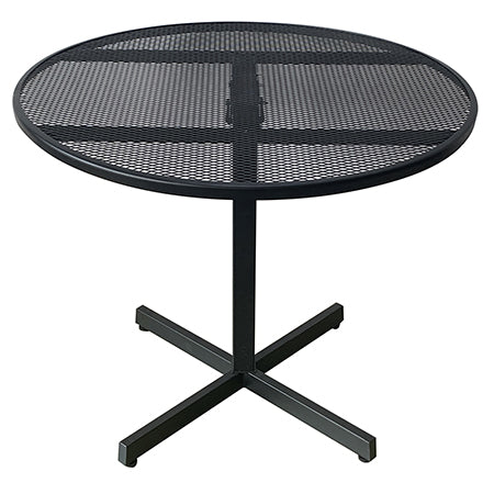 Outdoor Metal Folding Table in Black, 36" Round
