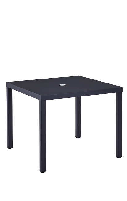 36"x 36" Indoor/ Outdoor Black Metal Table & 2" Umbrella Hole