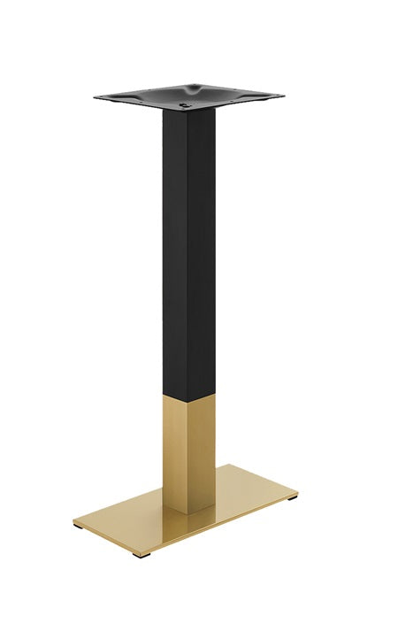 9''x 18'' Gold and Black Finish Stainless Steel Bar Height Table Bases for Indoor Use