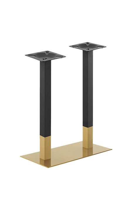 18''x 36''' Gold and Black Finish Stainless Steel Bar Height Table Bases for Indoor Use