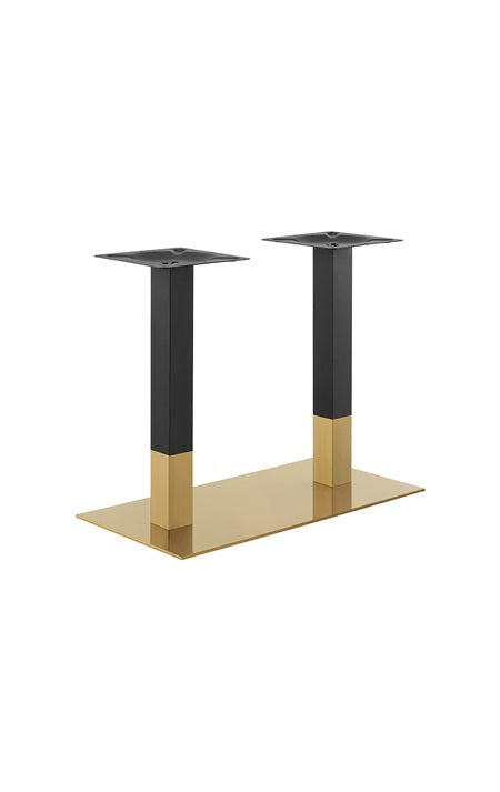 18''x 36" Gold and Black Finish Stainless Steel Table Bases for Indoor Use