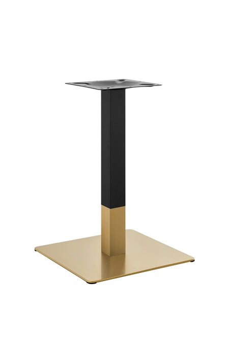 20''x 20'' Gold and Black Finish Stainless Steel Bar Height Table Bases for Indoor Use