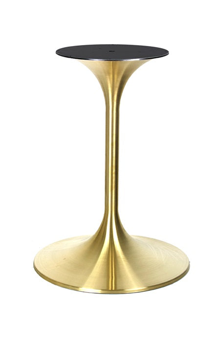 Indoor/Outdoor One-Piece Tulip Stainless Steel Table Base in Gold Finish, 20" Round