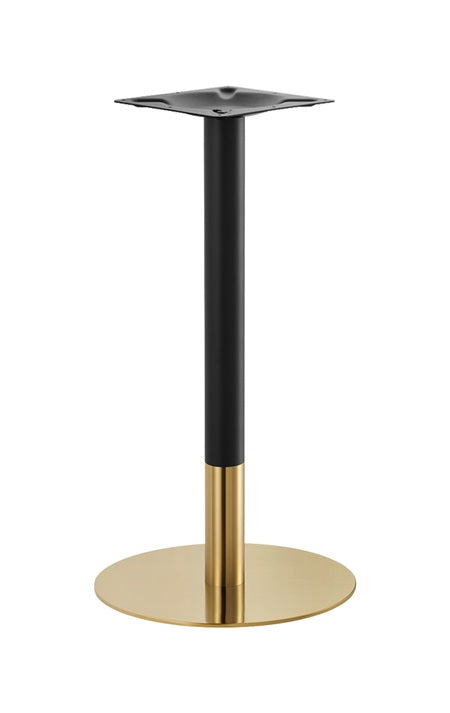 20" Round Gold and Black Finish Stainless Steel Bar Height Table Bar Height Bases for Indoor Use