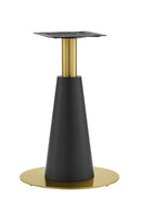 20" Round Indoor Gold and Black Stainless Steel Tapered Pedestal Table Base