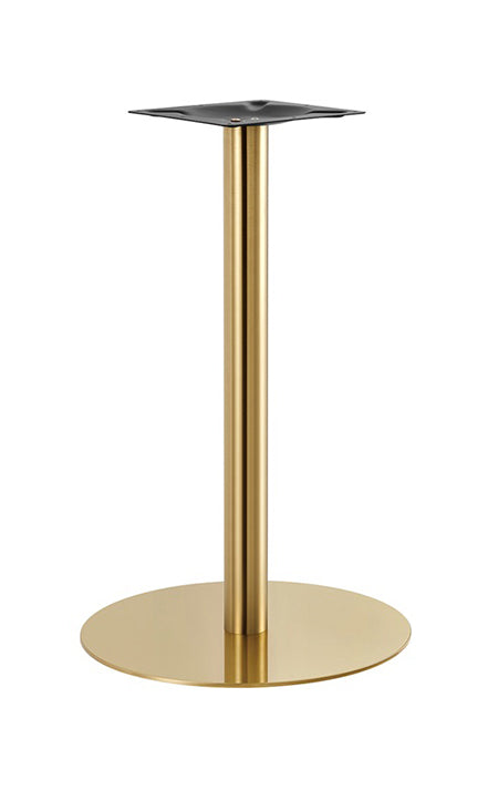23" Round Gold Finish Stainless Steel Bar Height Table Base for Indoor Use