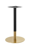 23" Round Gold and Black Finish Stainless Steel Bar Height Table Bar Height Bases for Indoor Use