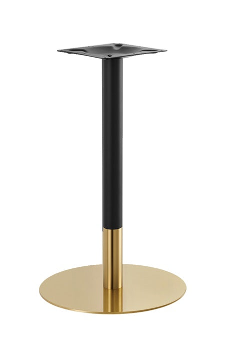 23" Round Gold and Black Finish Stainless Steel Bar Height Table Bar Height Bases for Indoor Use