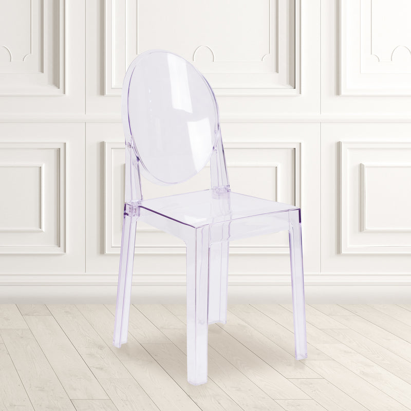 Revna Ghost Chair with Oval Back in Revna Transparent Crystal
