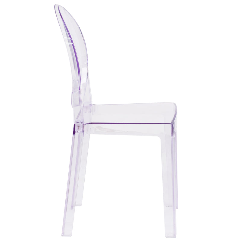 Revna Ghost Chair with Oval Back in Revna Transparent Crystal
