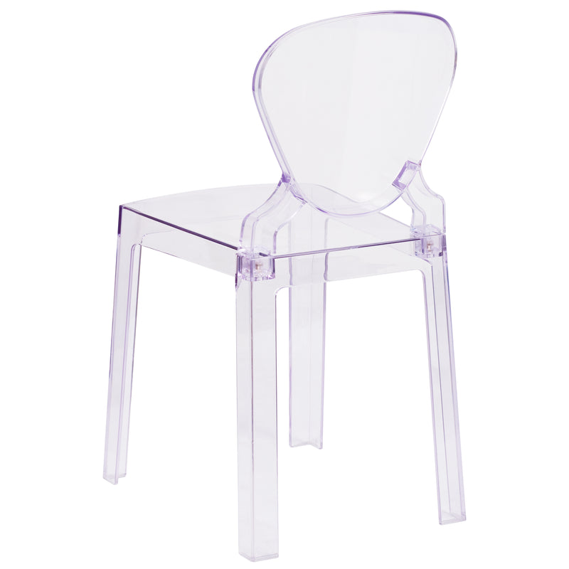 Theo Ghost Chair with Tear Back in Transparent Crystal