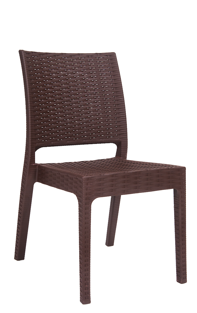 Wicker-Look Resin Chair in Brown Color