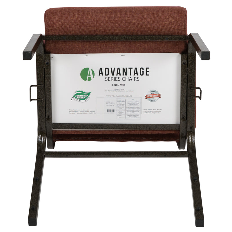 Advantage 20.5 in. Cinnamon Molded Foam Church Chair