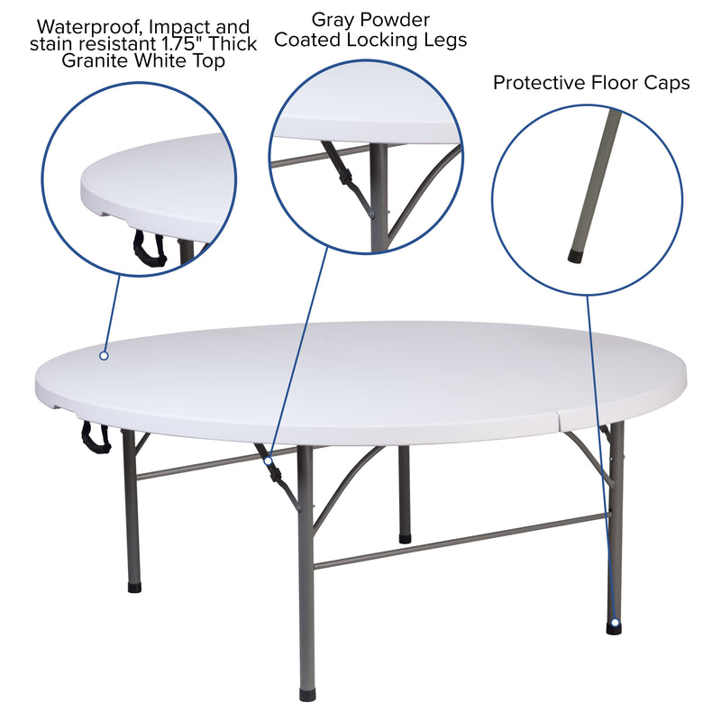 Kathryn 5-Foot Granite White Plastic Folding Training Table