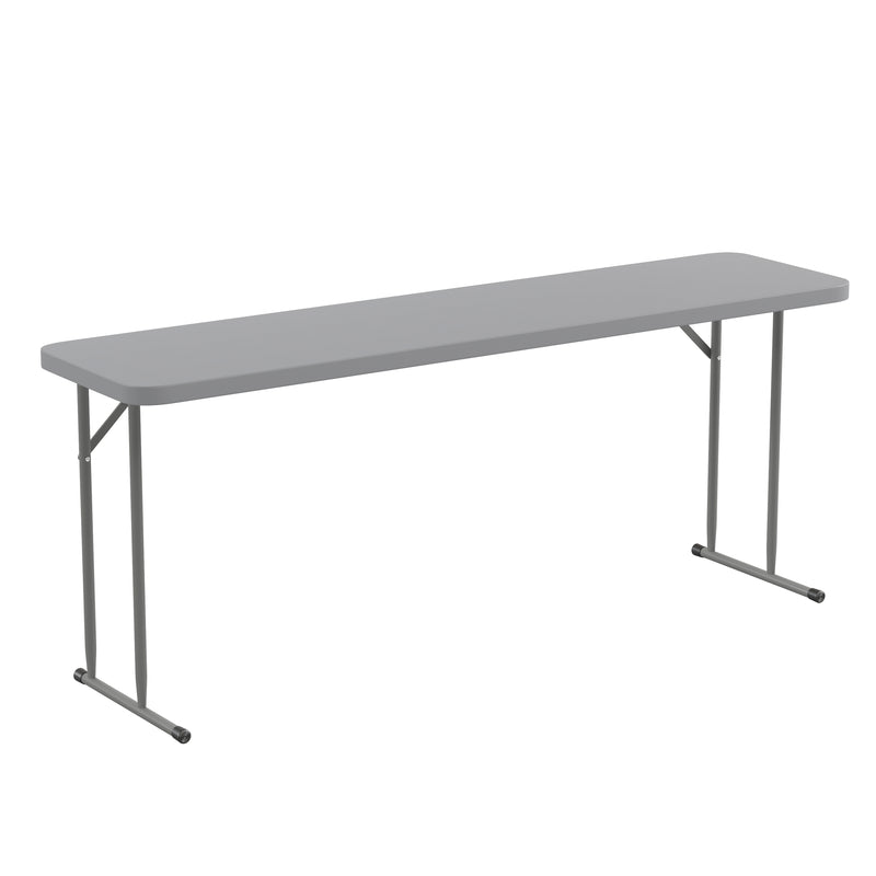Kathryn 6-Foot Plastic Folding Training Table Set with 2 Crown Back Stack Chairs