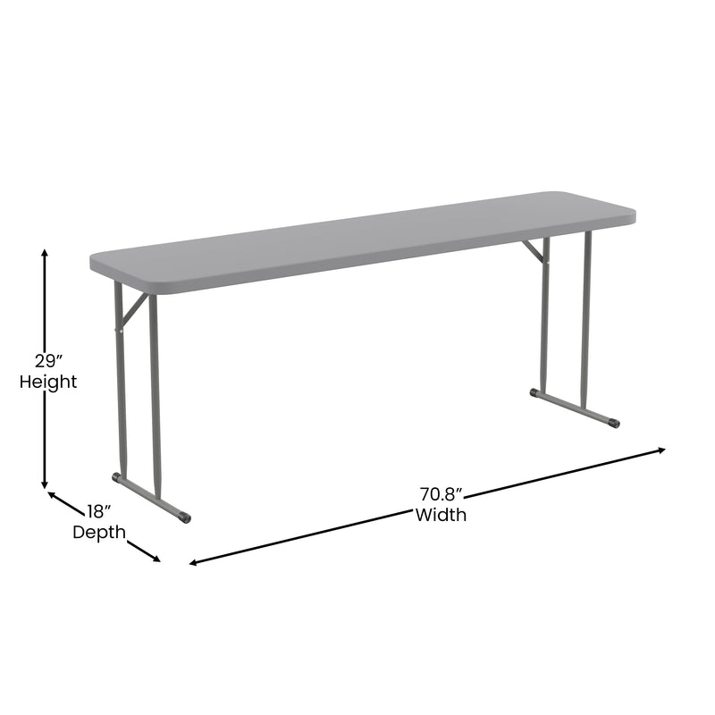 Kathryn 6-Foot Plastic Folding Training Table Set with 2 Crown Back Stack Chairs