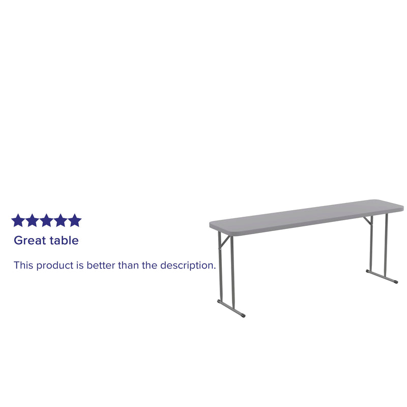 Kathryn 6-Foot Plastic Folding Training Table Set with 2 Crown Back Stack Chairs