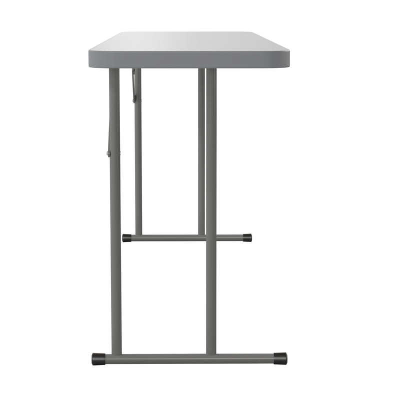 Kathryn 6-Foot Plastic Folding Training Table Set with 2 Crown Back Stack Chairs