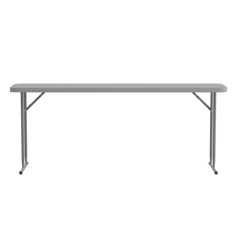 Kathryn 6-Foot Plastic Folding Training Table Set with 2 Crown Back Stack Chairs