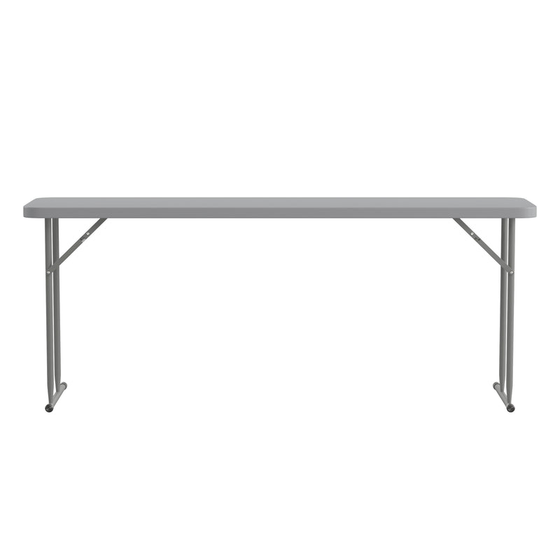 Kathryn 6-Foot Plastic Folding Training Table Set with 2 Crown Back Stack Chairs