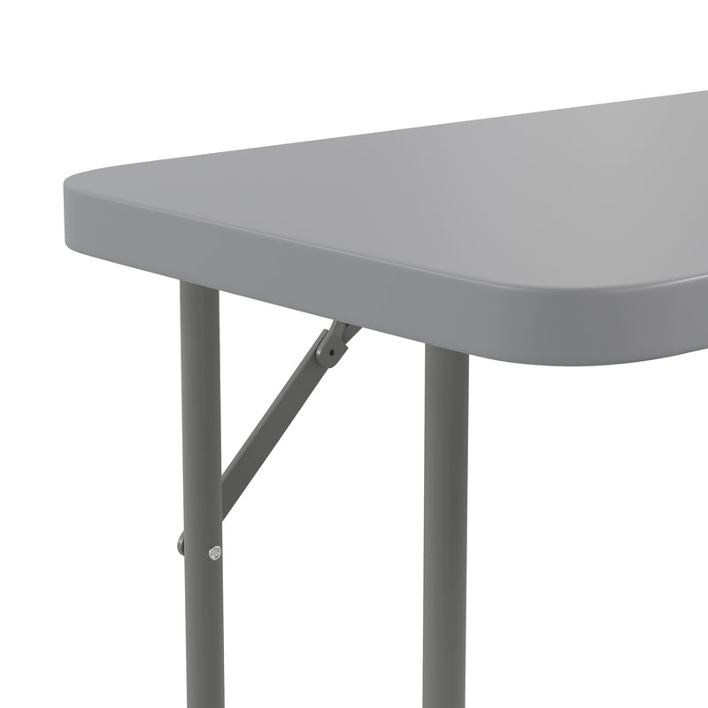 Kathryn 6-Foot Plastic Folding Training Table Set with 2 Crown Back Stack Chairs