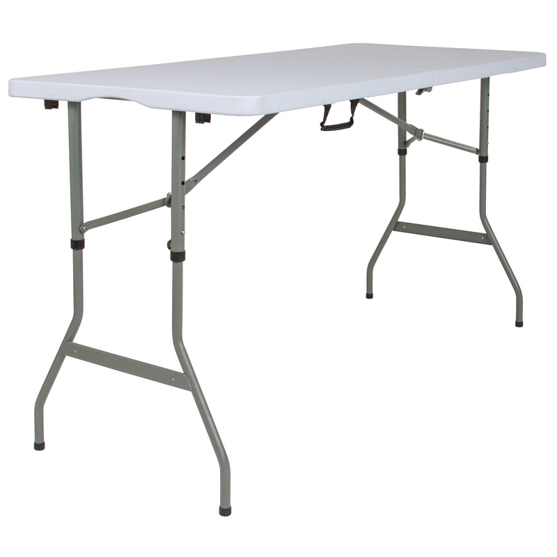 Kathryn 5-Foot Granite White Plastic Folding Table