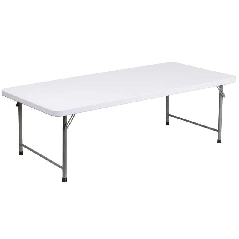 Kathryn 6-Foot Granite White Plastic Folding Table