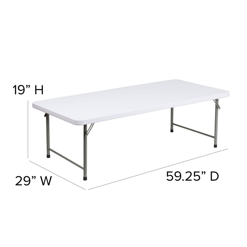 Kathryn 6-Foot Granite White Plastic Folding Table