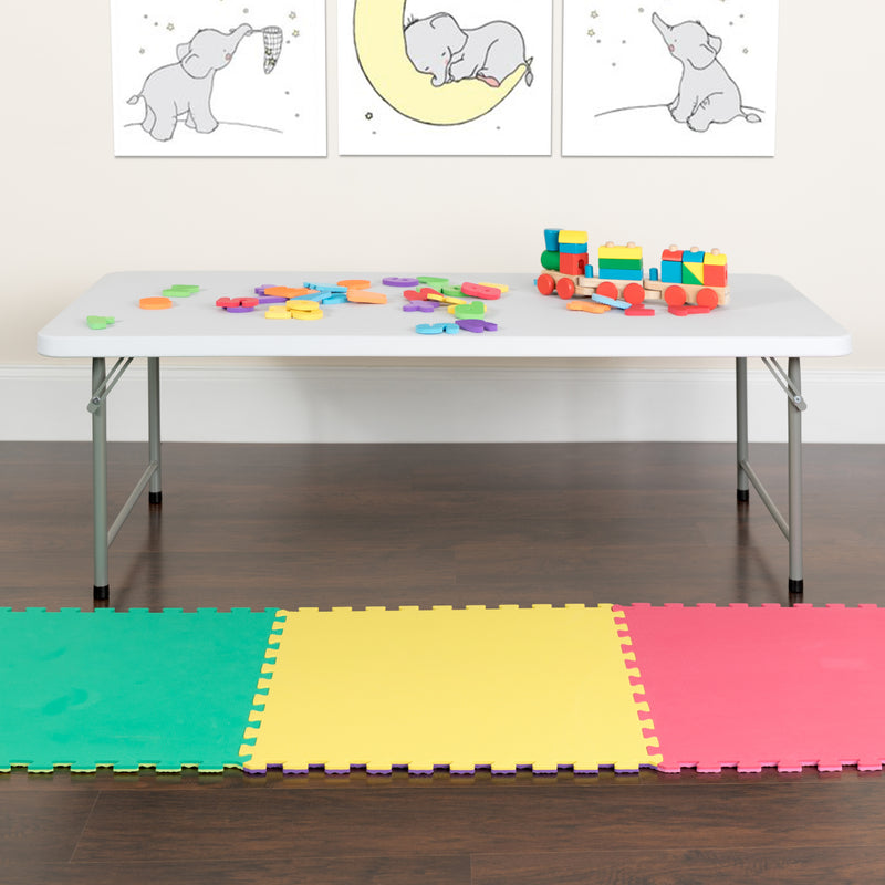 Kathryn 6-Foot Granite White Plastic Folding Table