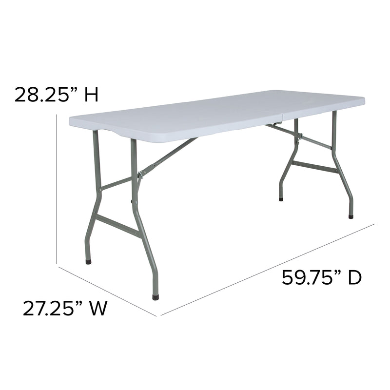 Paige 4.93-Foot Kid's Granite White Plastic Folding Table