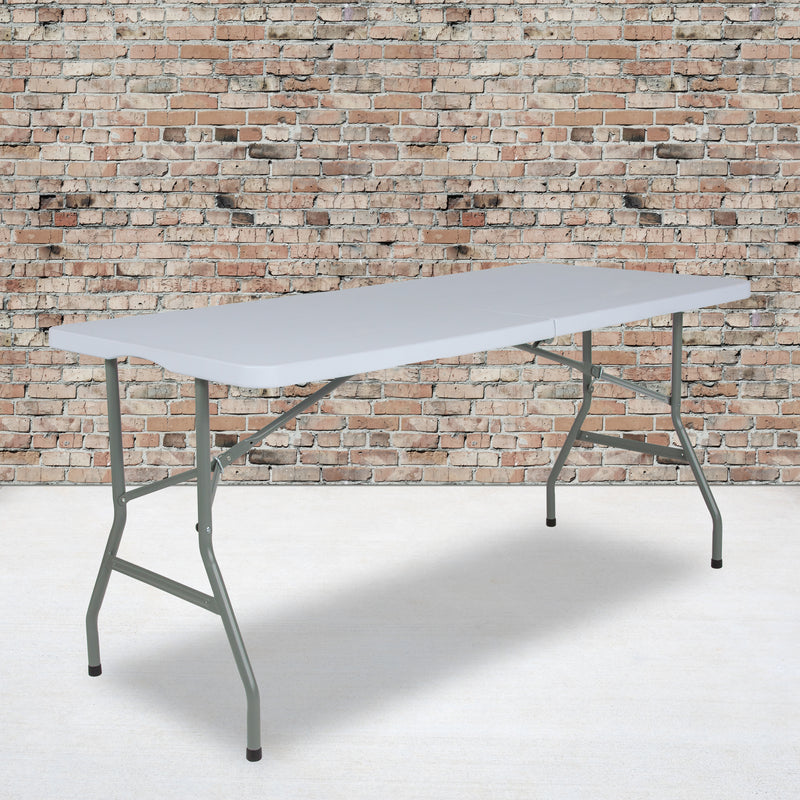 Paige 4.93-Foot Kid's Granite White Plastic Folding Table