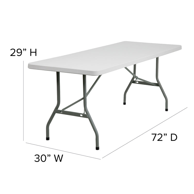 Kathryn 6-Foot Height Adjustable Granite White Plastic Folding Table