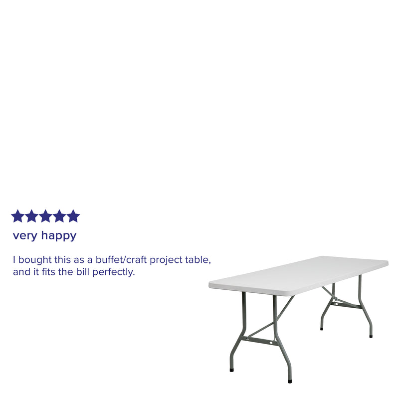 Kathryn 6-Foot Height Adjustable Granite White Plastic Folding Table