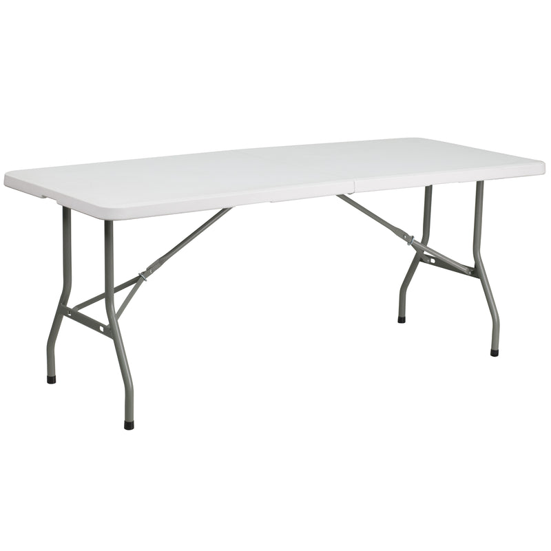 Kathryn 8-Foot Granite White Plastic Folding Table