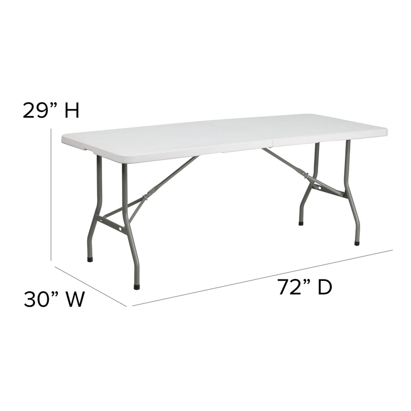 Kathryn 8-Foot Granite White Plastic Folding Table