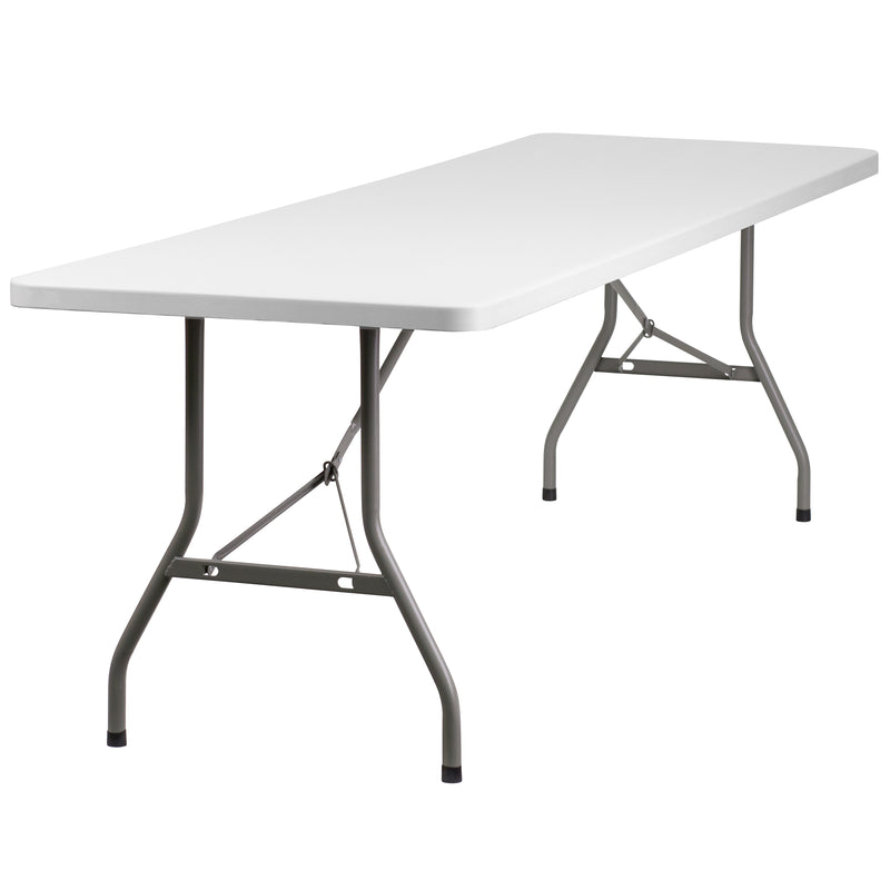 Kathryn 8-Foot Height Adjustable Granite White Plastic Folding Table