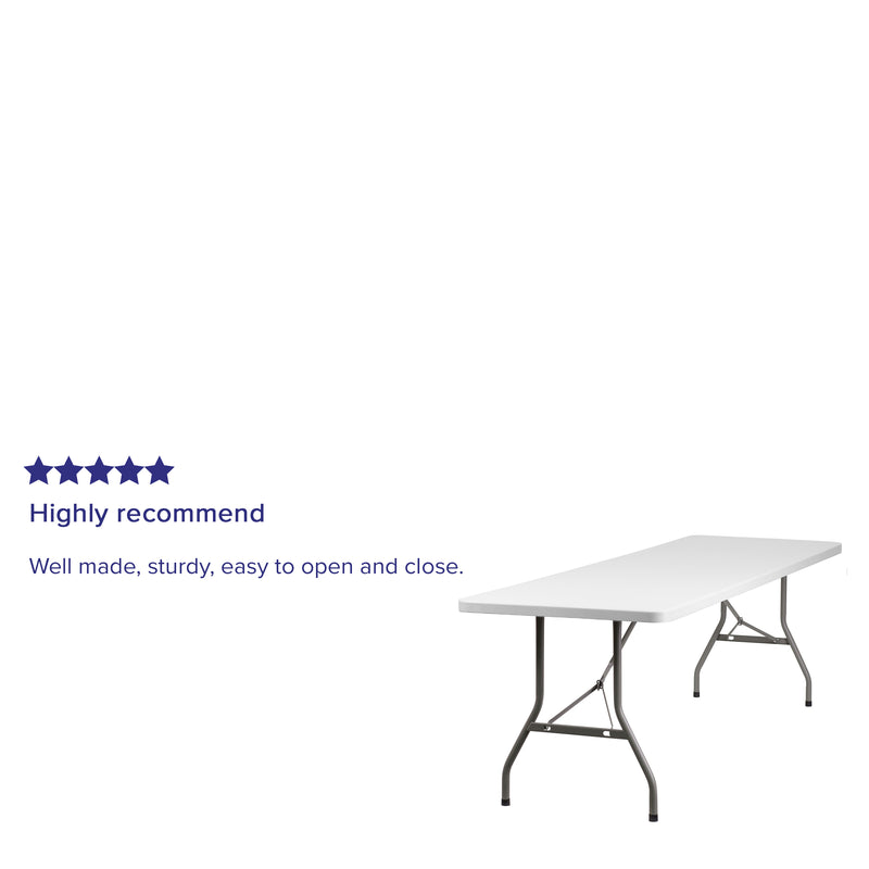 Kathryn 8-Foot Height Adjustable Granite White Plastic Folding Table