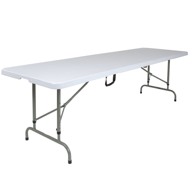 Kathryn 2.63-Foot Round Granite White Plastic Bar Height Folding Table