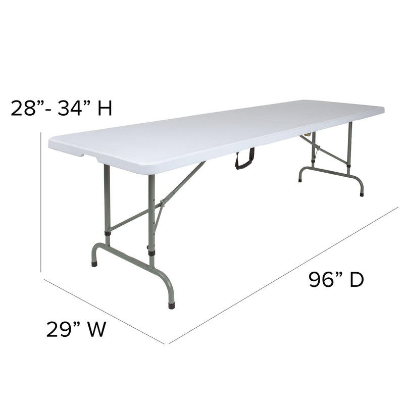 Kathryn 2.63-Foot Round Granite White Plastic Bar Height Folding Table