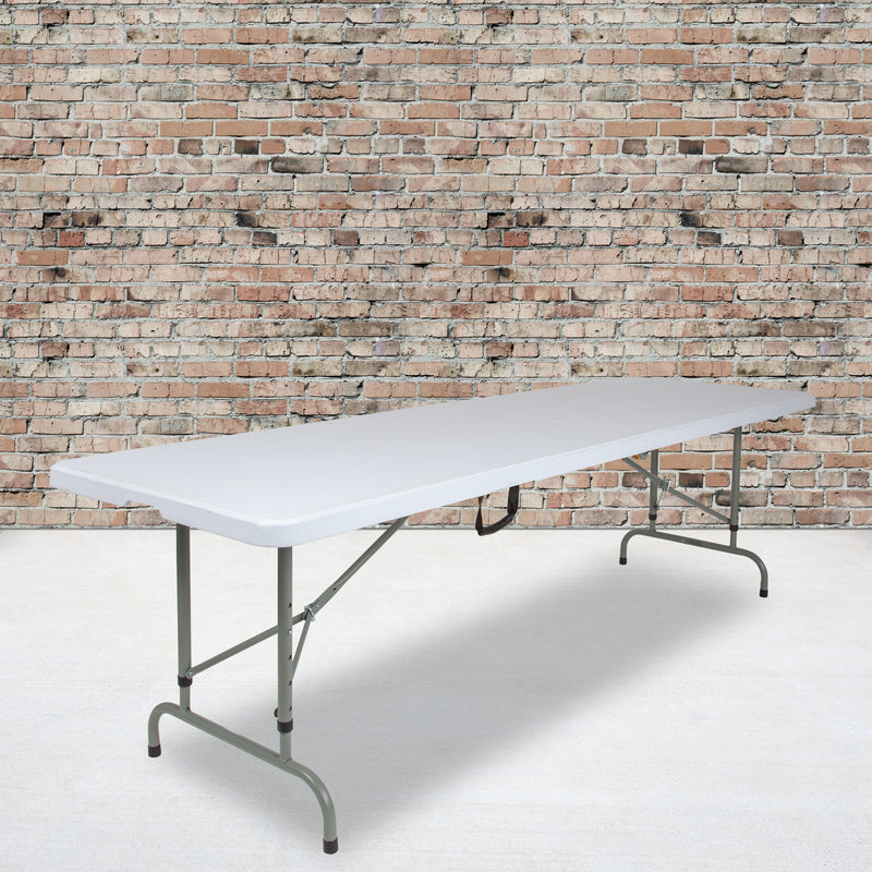 Kathryn 2.63-Foot Round Granite White Plastic Bar Height Folding Table