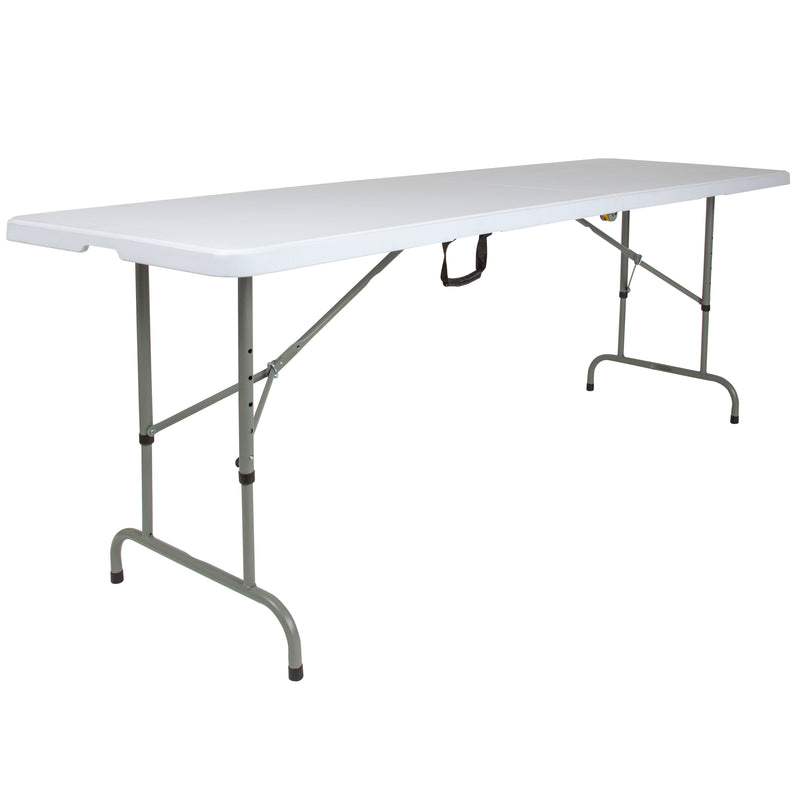 Kathryn 2.63-Foot Round Granite White Plastic Bar Height Folding Table