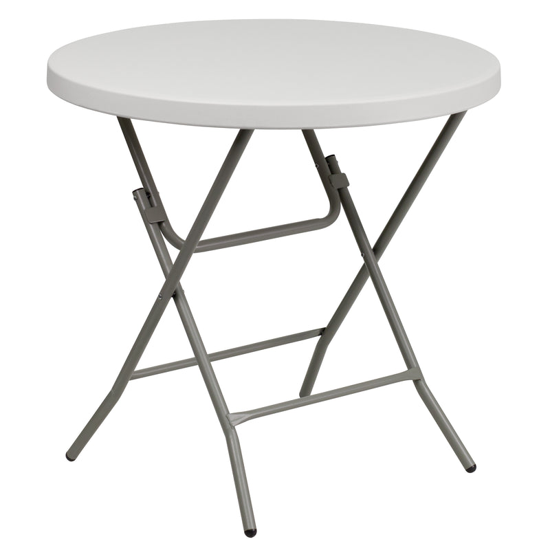 Kathryn 2.81-Foot Square Granite White Plastic Folding Table
