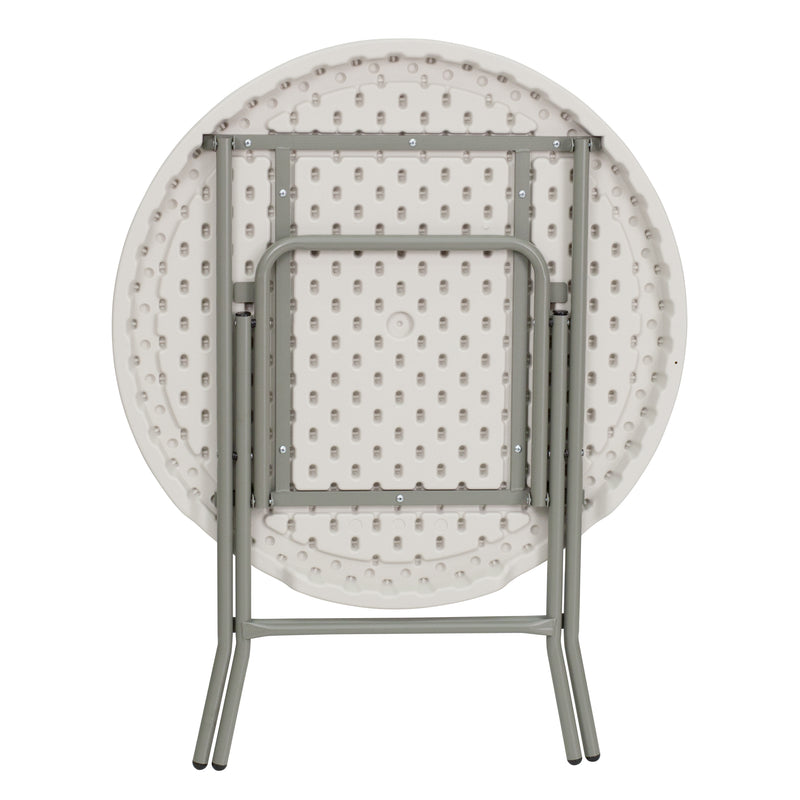 Kathryn 2.81-Foot Square Granite White Plastic Folding Table